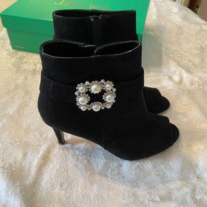 J Renee Black Suede Bootie